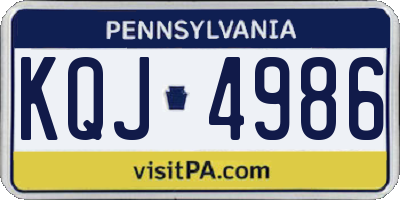 PA license plate KQJ4986