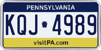 PA license plate KQJ4989