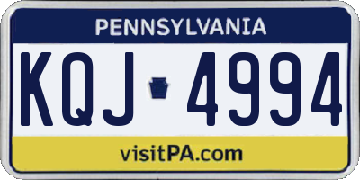 PA license plate KQJ4994