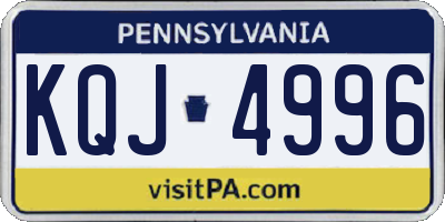 PA license plate KQJ4996