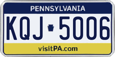 PA license plate KQJ5006