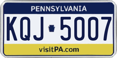 PA license plate KQJ5007