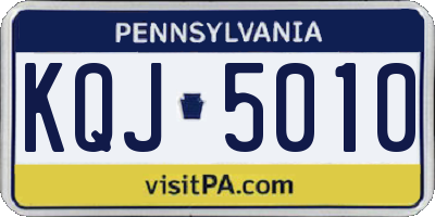 PA license plate KQJ5010