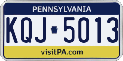 PA license plate KQJ5013