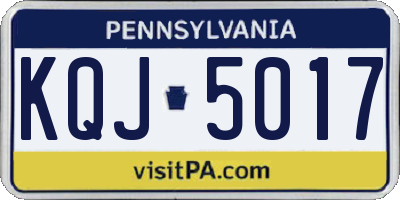 PA license plate KQJ5017