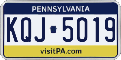 PA license plate KQJ5019