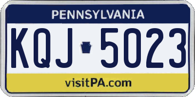 PA license plate KQJ5023