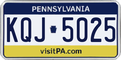 PA license plate KQJ5025