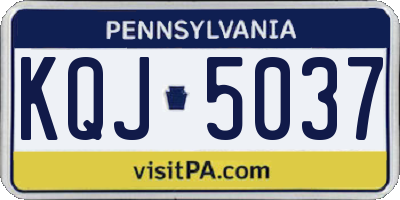 PA license plate KQJ5037
