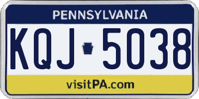PA license plate KQJ5038