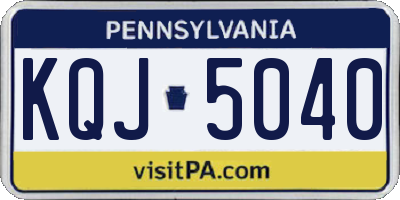 PA license plate KQJ5040