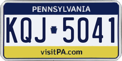 PA license plate KQJ5041