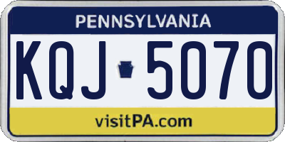 PA license plate KQJ5070
