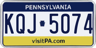 PA license plate KQJ5074