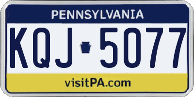 PA license plate KQJ5077