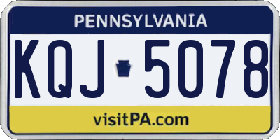 PA license plate KQJ5078