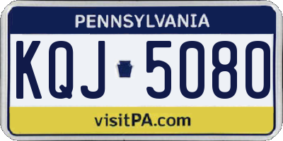 PA license plate KQJ5080