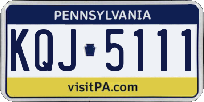 PA license plate KQJ5111