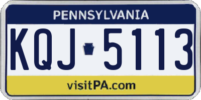 PA license plate KQJ5113