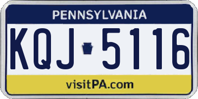 PA license plate KQJ5116