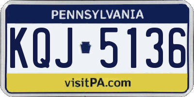 PA license plate KQJ5136