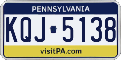 PA license plate KQJ5138