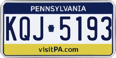 PA license plate KQJ5193