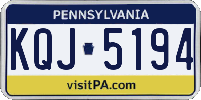 PA license plate KQJ5194