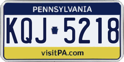 PA license plate KQJ5218
