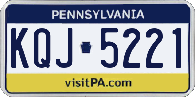 PA license plate KQJ5221