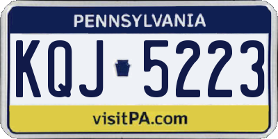 PA license plate KQJ5223
