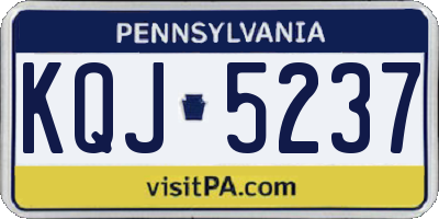 PA license plate KQJ5237