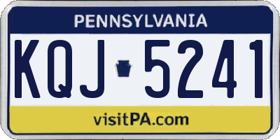 PA license plate KQJ5241