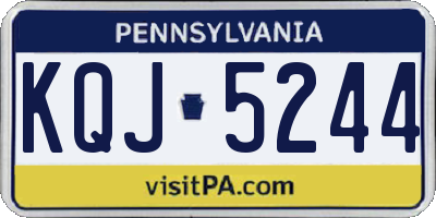 PA license plate KQJ5244
