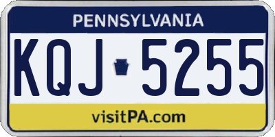 PA license plate KQJ5255