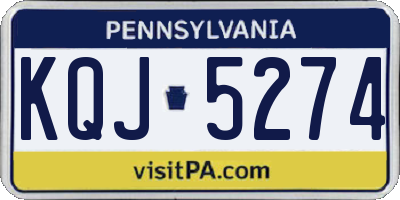 PA license plate KQJ5274