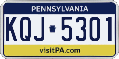 PA license plate KQJ5301