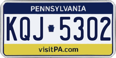 PA license plate KQJ5302