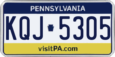 PA license plate KQJ5305