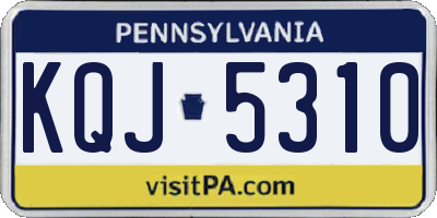 PA license plate KQJ5310