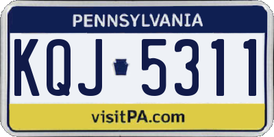 PA license plate KQJ5311