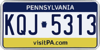PA license plate KQJ5313
