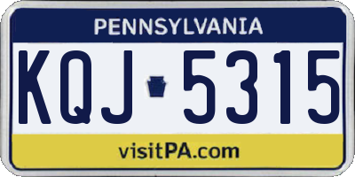 PA license plate KQJ5315