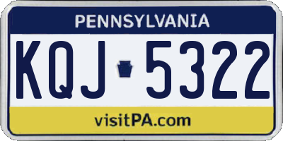 PA license plate KQJ5322