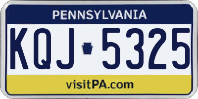 PA license plate KQJ5325