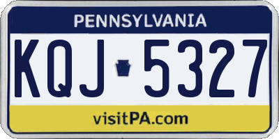 PA license plate KQJ5327