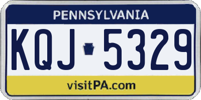 PA license plate KQJ5329