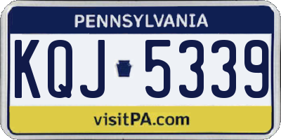 PA license plate KQJ5339