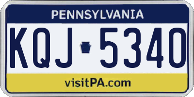 PA license plate KQJ5340