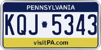 PA license plate KQJ5343